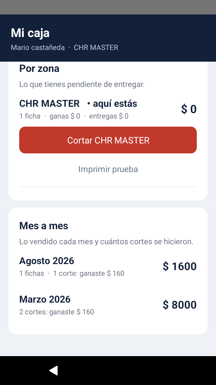 El corte por zona y el histórico mes a mes