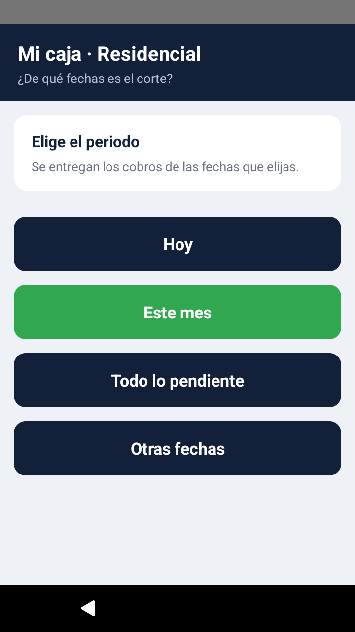 El corte de residencial: usted elige el periodo
